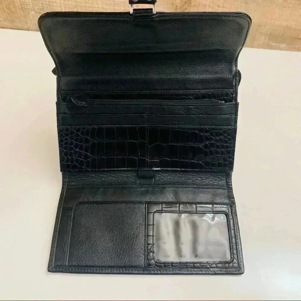 Brighton Leather Croc Organizer/Wallet
